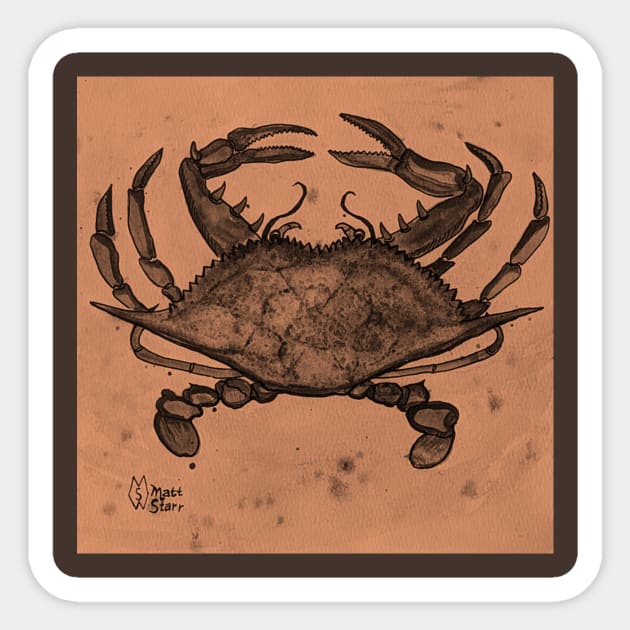 Maryland Crab Sticker by Matt Starr Fine Art